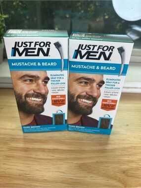 Just for men 2 boxes Mustache & Beard Color — Dark Brown